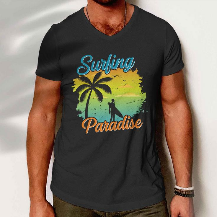 Surfing Paradise Summer Vacation Surf Men V-Neck Tshirt