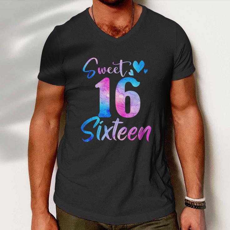 Sweet 16Th Birthday Party Funny Sixteen Years Old Girl Men V-Neck Tshirt