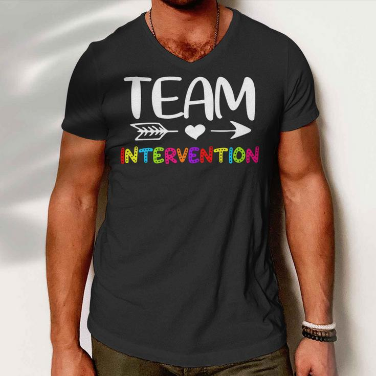Team Intervention - Intervention Teacher Back To School Men V-Neck Tshirt
