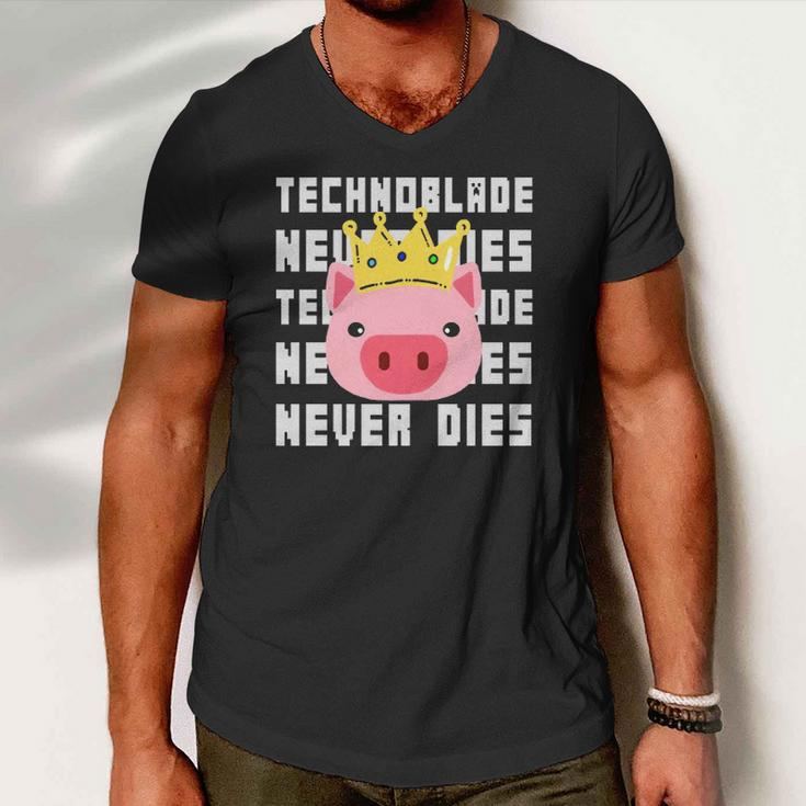 Technoblade Never Dies Technoblade Dream Smp Gift Men V-Neck Tshirt