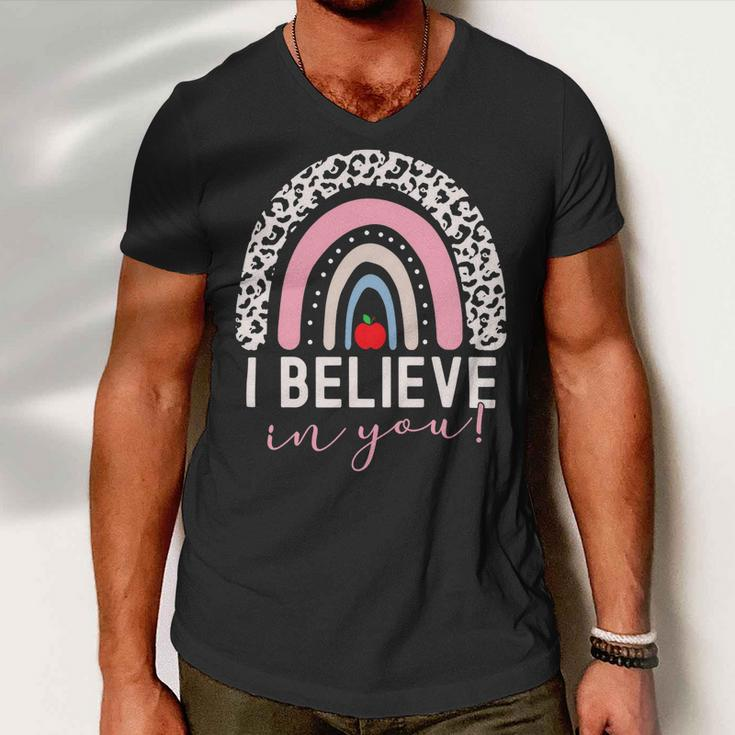 Test Day I Believe In You Rainbow Gifts Women Students Men V2 Men V-Neck Tshirt