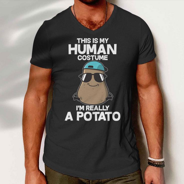 This Is My Human Costume Im Really A Potato Tshirt Men V-Neck Tshirt