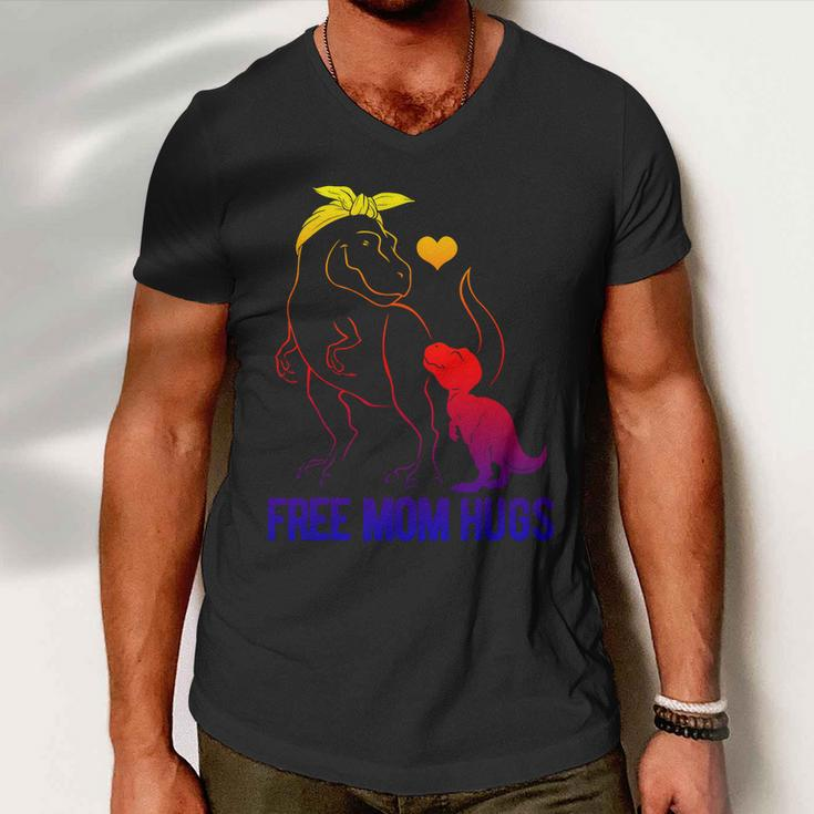Trans Free Mom Hugs Dinosaur Rex Mama Transgender Pride Meaningful Gift Men V-Neck Tshirt