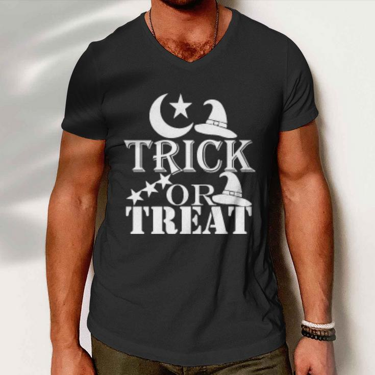 Trick Or Treat Funny Halloween Quote Men V-Neck Tshirt