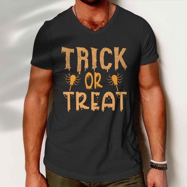 Trick Or Treat Halloween Quote Men V-Neck Tshirt