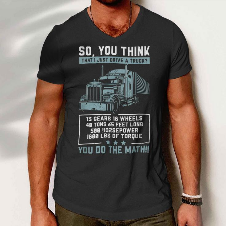 Trucker Trucker Accessories For Truck Driver Motor Lover Trucker_ V28 Men V-Neck Tshirt
