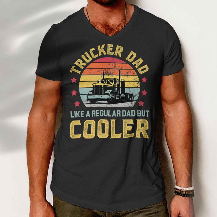 Trucker Trucker Dad Truckers Funny Truck Driver Trucking Father S Men V-Neck Tshirt