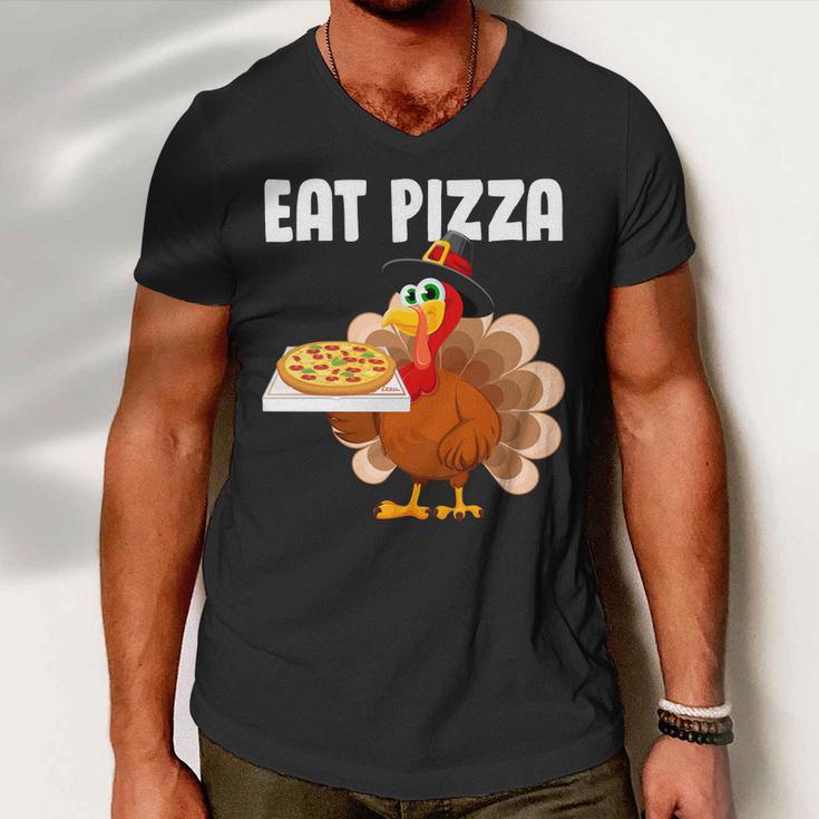 Turkey Eat Pizza Funny Tshirt Men V-Neck Tshirt