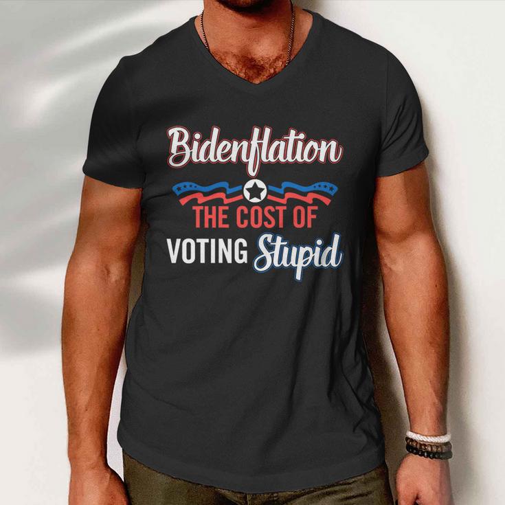 Us President Flation The Cost Of Voting Stupid 4Th July Meaningful Gift Men V-Neck Tshirt