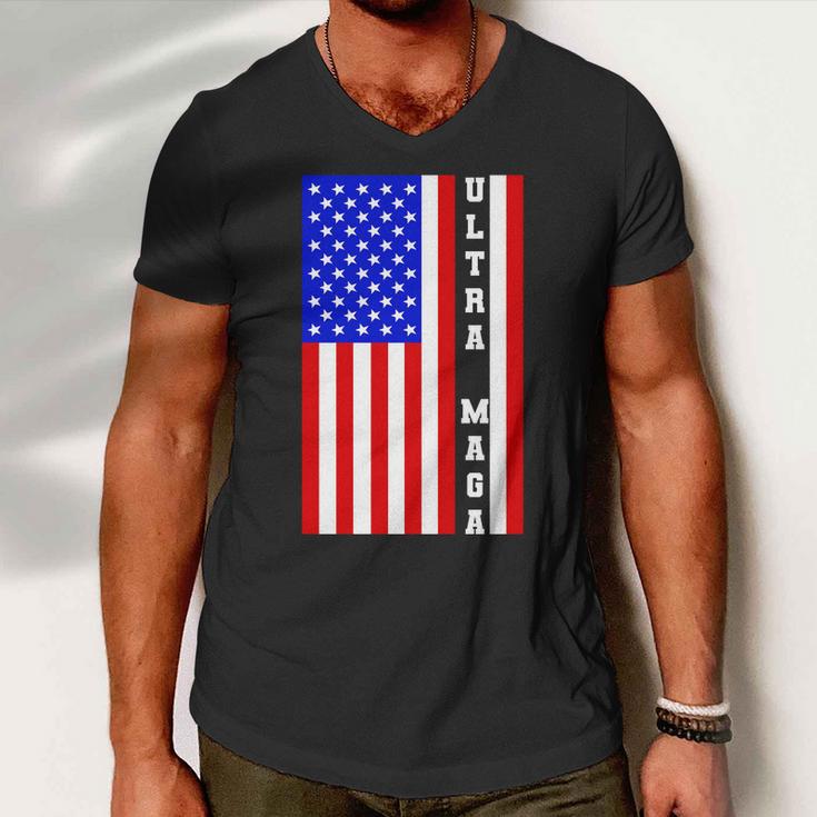 Usa Flag United States Of America Ultra Maga Trump Men V-Neck Tshirt