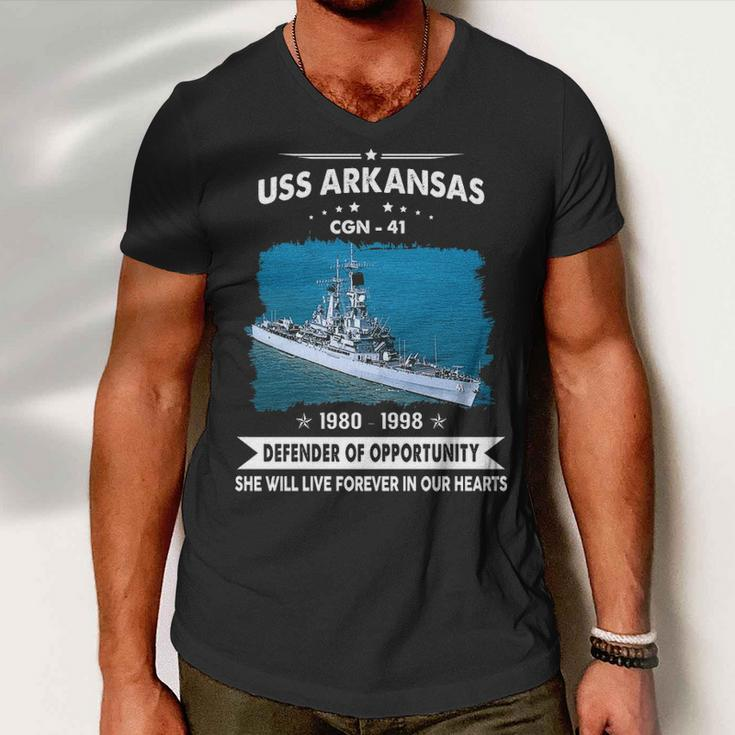 Uss Arkansas Cgn Men V-Neck Tshirt