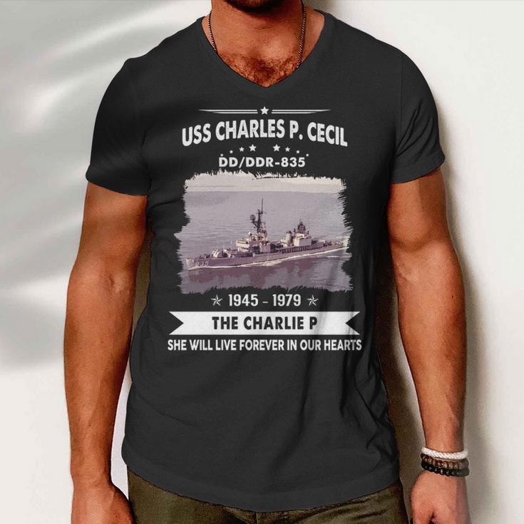 Uss Charles P Cecil Dd Men V-Neck Tshirt