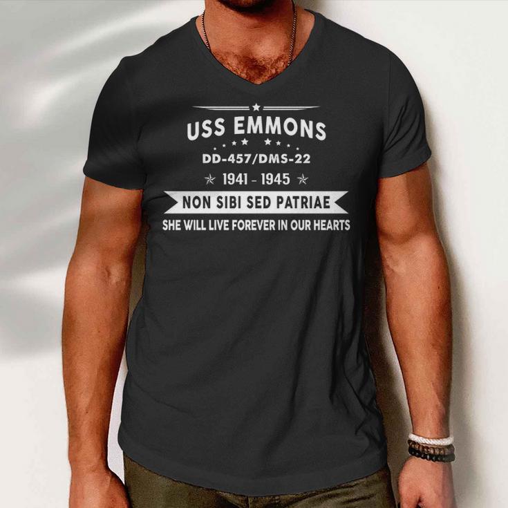 Uss Emmons Dd Men V-Neck Tshirt