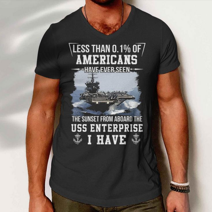 Uss Enterprise Cvn 65 Sunset Men V-Neck Tshirt