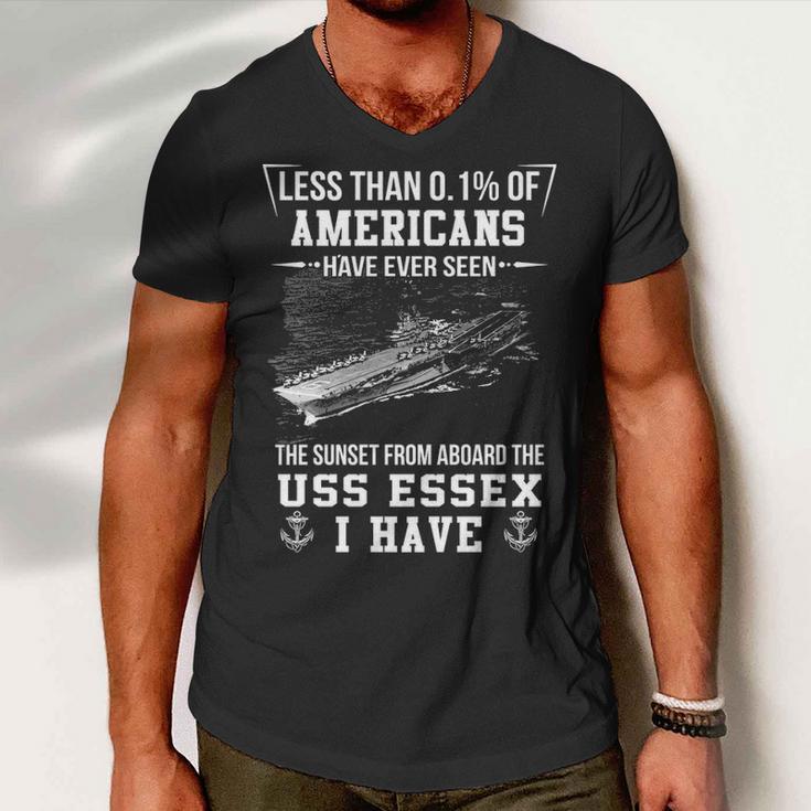 Uss Essex Cv 9 Sunset Men V-Neck Tshirt