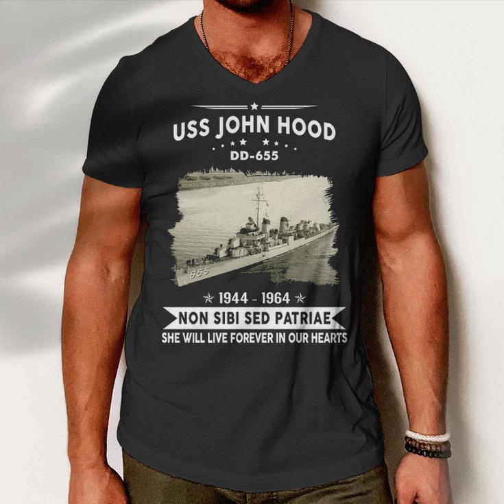 Uss John Hood Dd Men V-Neck Tshirt