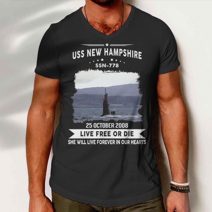 Uss New Hampshire Ssn Men V-Neck Tshirt