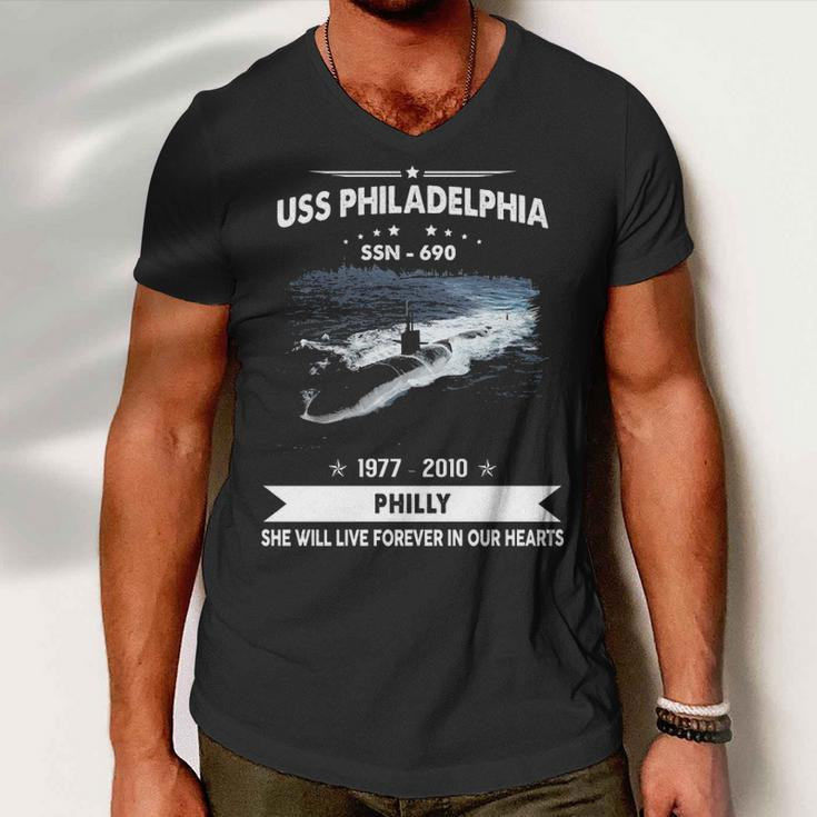 Uss Philadelphia Ssn Men V-Neck Tshirt