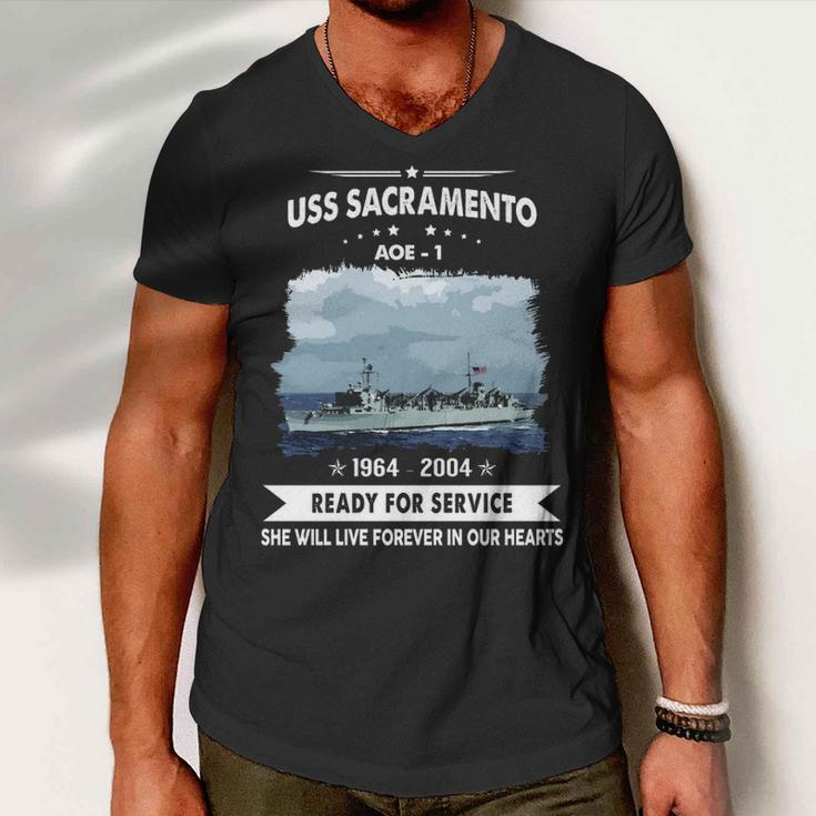 Uss Sacramento Aoe Men V-Neck Tshirt