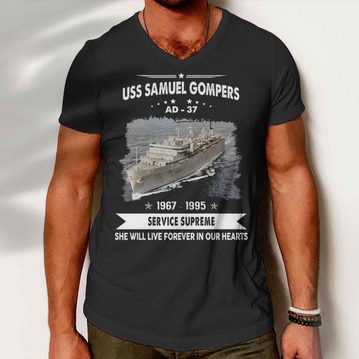 Uss Samuel Gompers Ad Men V-Neck Tshirt