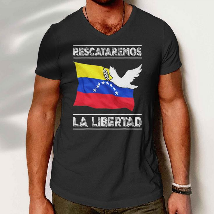 Venezuela Freedom Democracy Guaido La Libertad Men V-Neck Tshirt