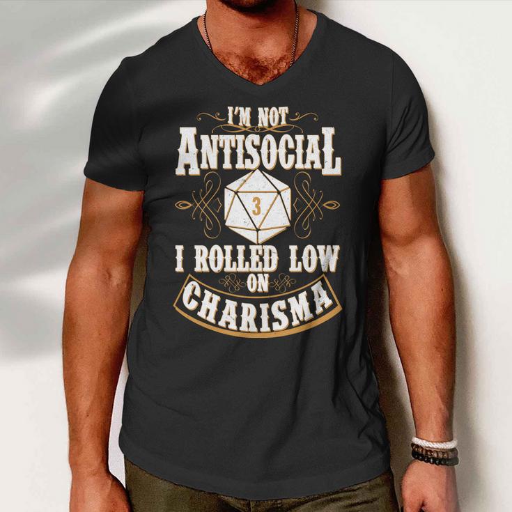 Vintage Im Not Antisocial I Rolled Low On Charisma Tshirt Men V-Neck Tshirt