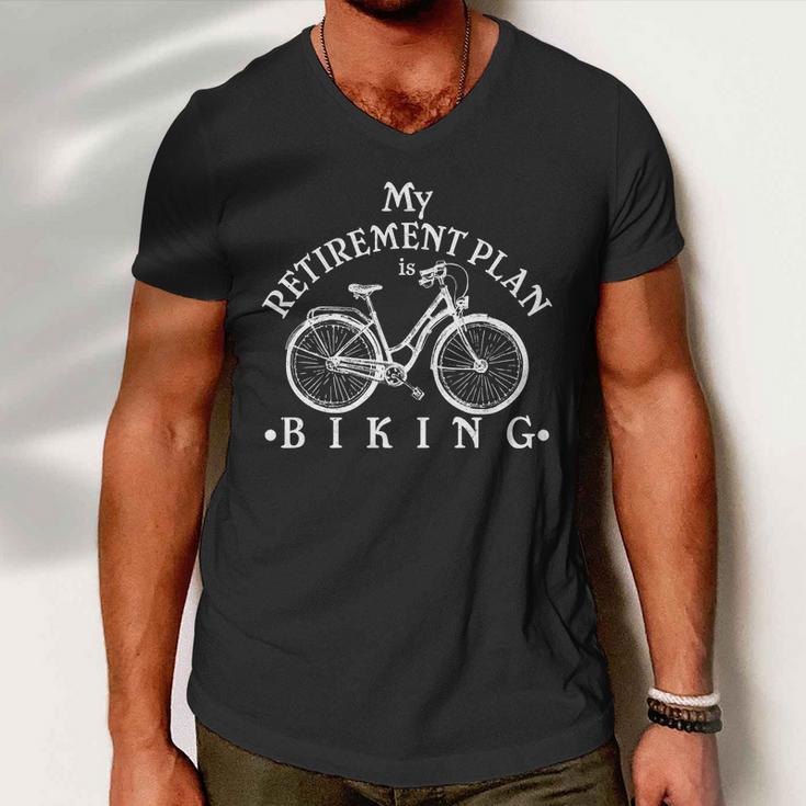 Vintage Retro My Retirement Plan Biking Men V-Neck Tshirt