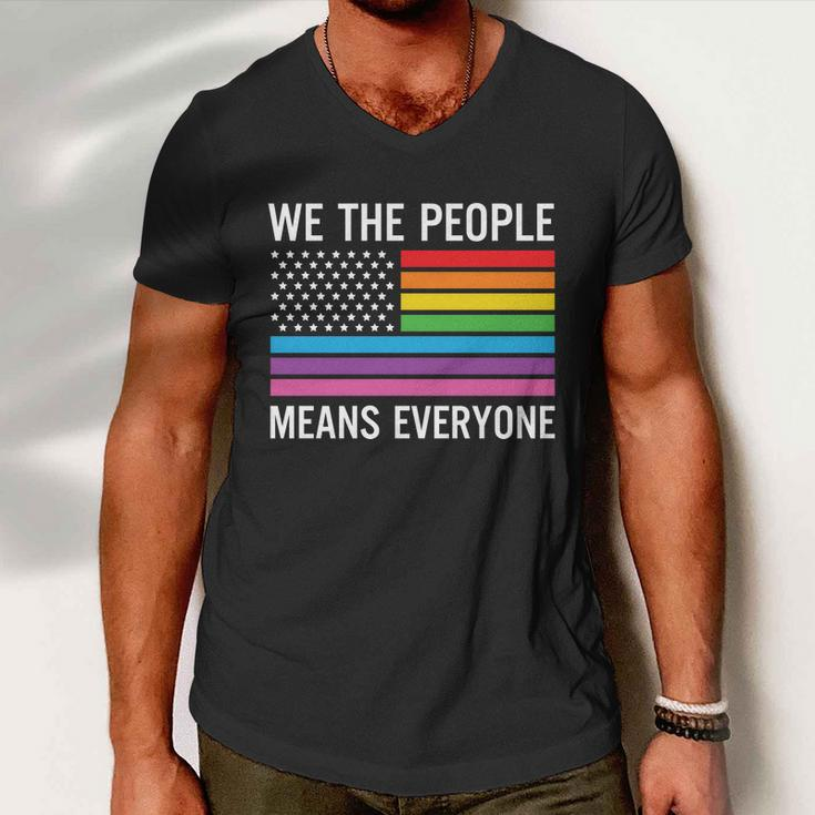 We The People Means Everyone Pride Month Lbgt Men V-Neck Tshirt