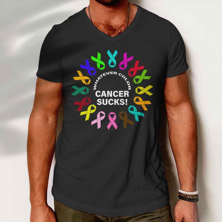 Whatever Color Cancer Sucks Tshirt Men V-Neck Tshirt