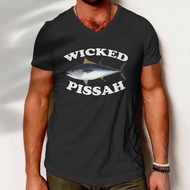 Wicked Pissah Bluefin Tuna Illustration Fishing Angler Gear Gift Men V-Neck Tshirt