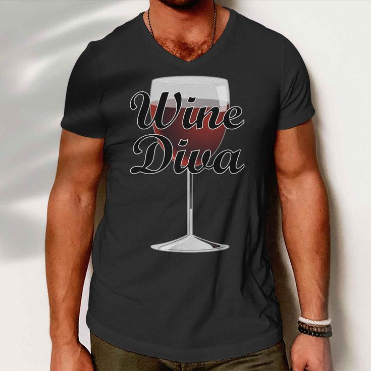 Wine Diva Men V-Neck Tshirt