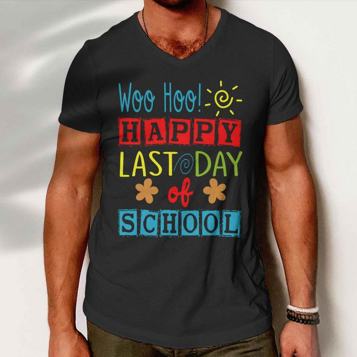 Woo Hoo Happy Last Day Of School Great Gift For Teachers Cool Gift Men V-Neck Tshirt
