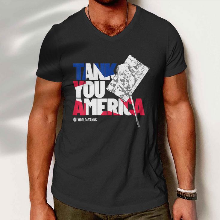 World Of Tanks 4Th Of July Tank You America Men V-Neck Tshirt