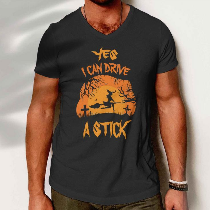 Yes I Can Drive A Stick Halloween Quote V3 Men V-Neck Tshirt