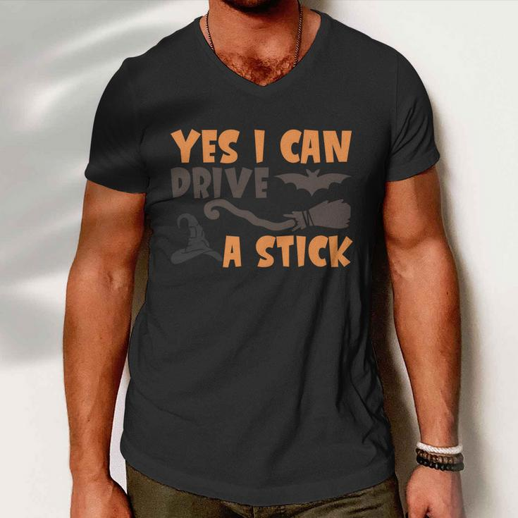 Yes I Can Drive A Stick Halloween Quote V5 Men V-Neck Tshirt