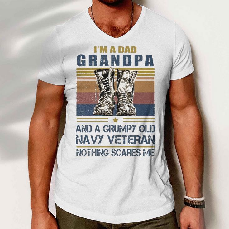 Dad Grandpa Navy Veteran Men V-Neck Tshirt