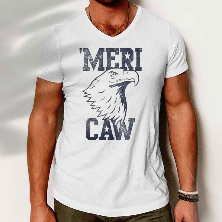 Meri Caw Eagle Head Graphic 4Th Of July Men V-Neck Tshirt
