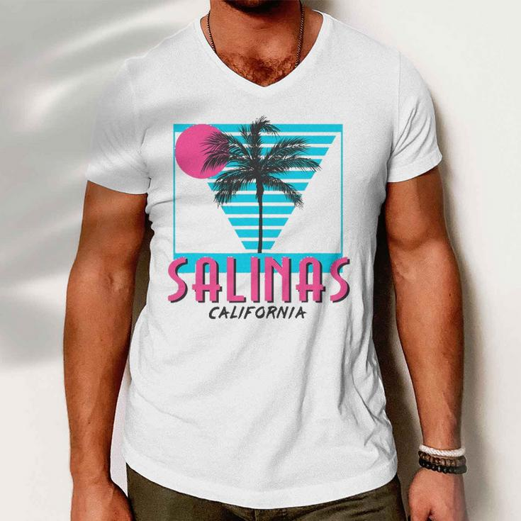 Salinas California Retro Ca Cool Men V-Neck Tshirt