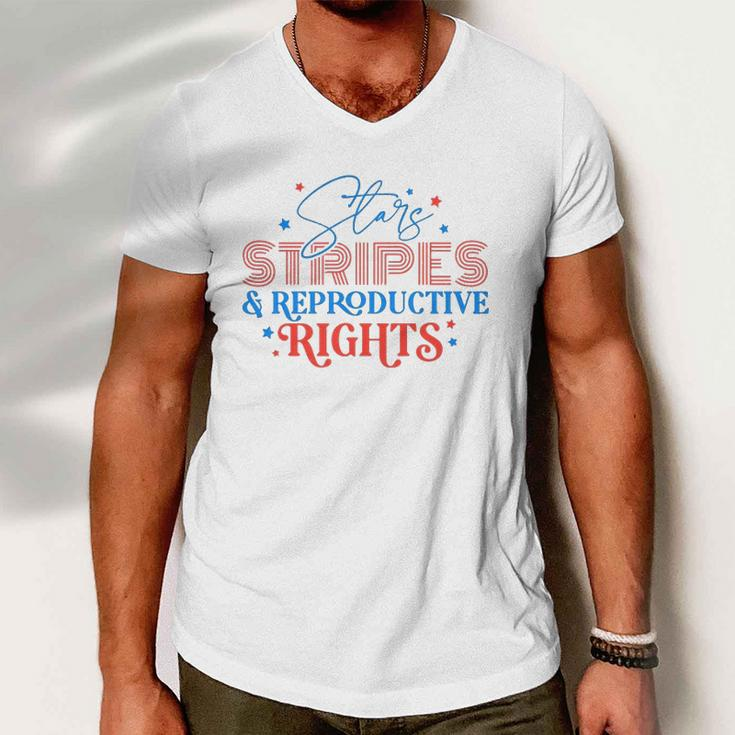 Stars Stripes Reproductive Rights Patriotic 4Th Of July 1973 Protect Roe Pro Choice Men V-Neck Tshirt