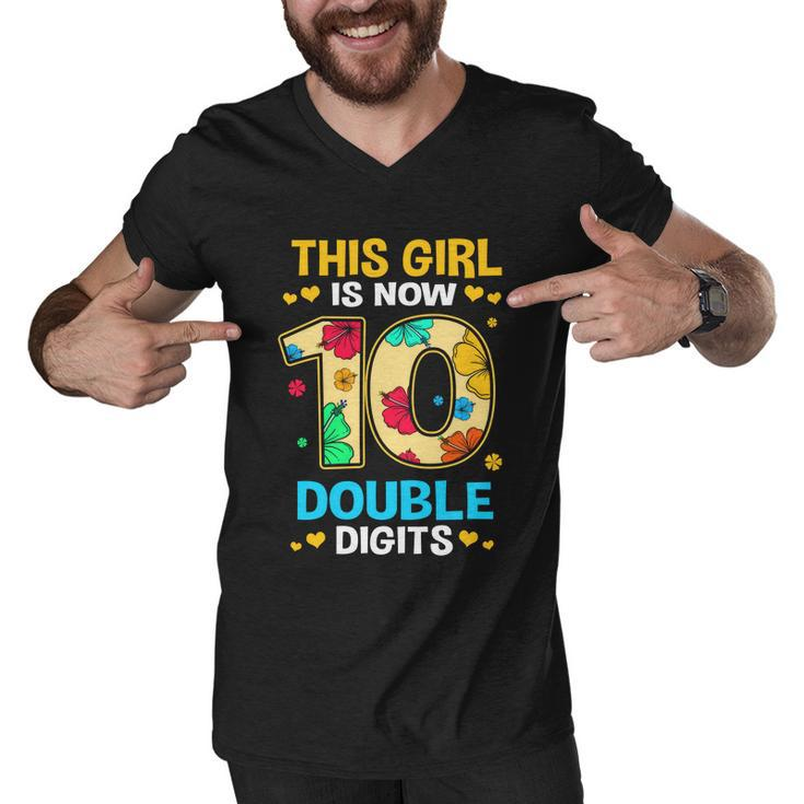 10Th Birthday This Girl Is Now 10 Double Digits Gift Men V-Neck Tshirt