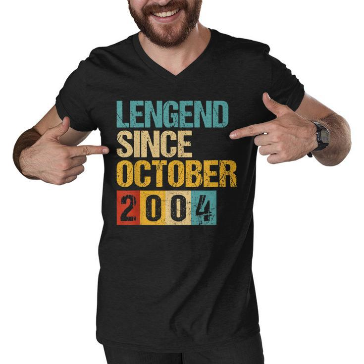 18 Years Old Gifts Legend Since October 2004 18Th Birthday  V3 Men V-Neck Tshirt