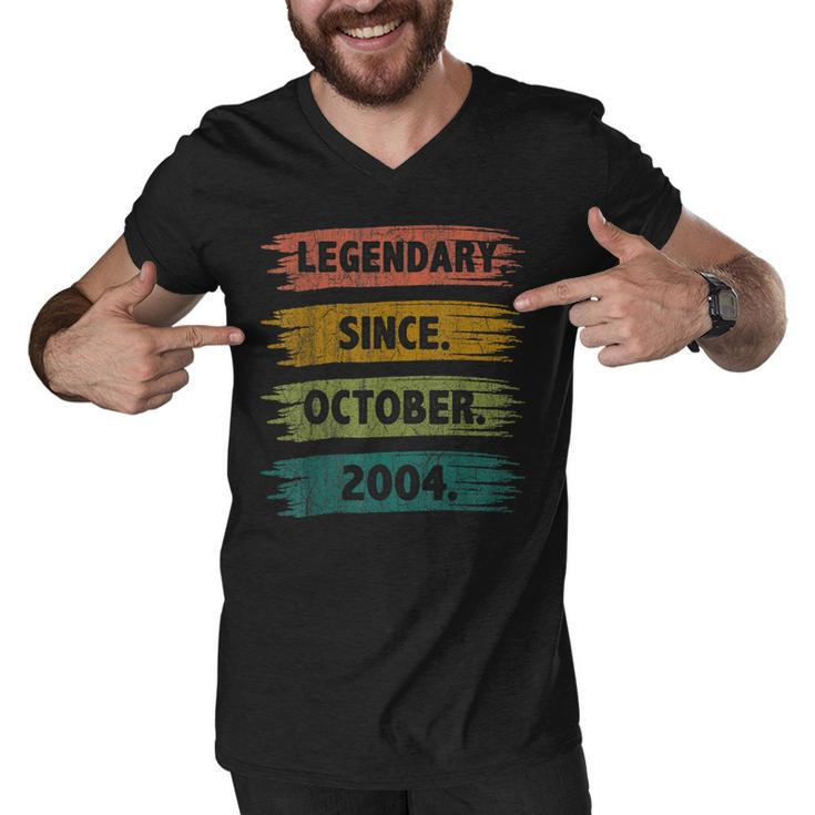 18 Years Old Legend Since October 2004 18Th Birthday Gifts  Men V-Neck Tshirt