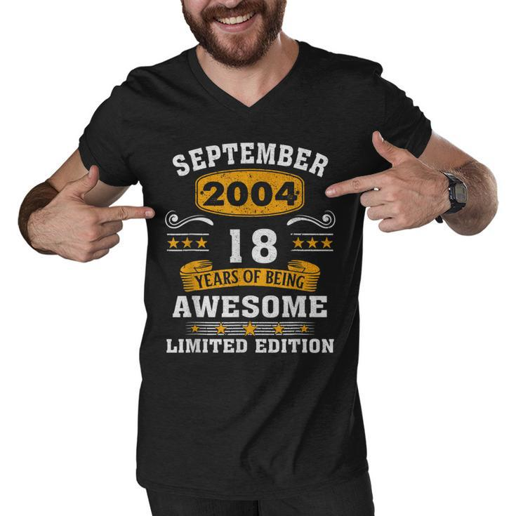 18 Years Old Legend Since September 2004 18Th Birthday Gifts  Men V-Neck Tshirt