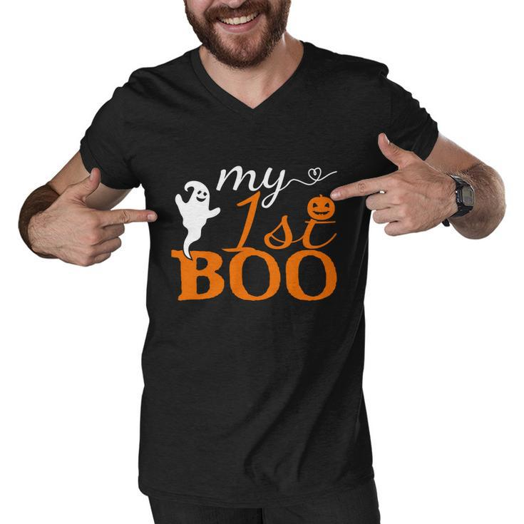 1St Boo Pumpkin Halloween Quote Men V-Neck Tshirt