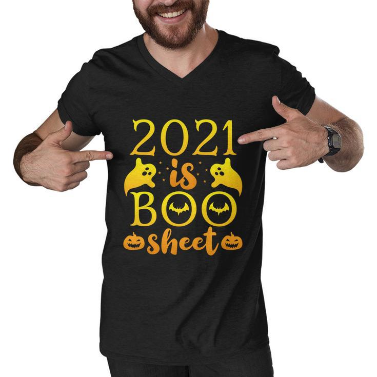 2021 Is Boo Sheet Halloween Quote Men V-Neck Tshirt