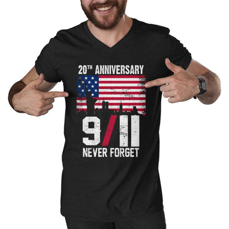 20Th Anniversary Never Forget 911 September 11Th Tshirt Men V-Neck Tshirt