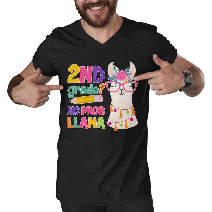 2Nd Grade No Prob Llama Men V-Neck Tshirt