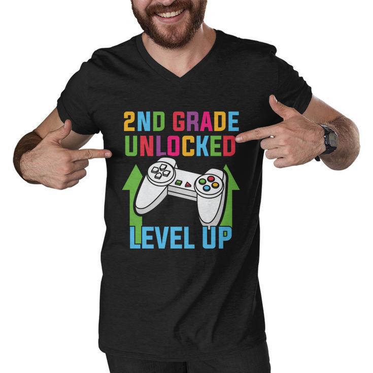 2Nd Grade Unlocked Level Up Back To School First Day Of School Men V-Neck Tshirt