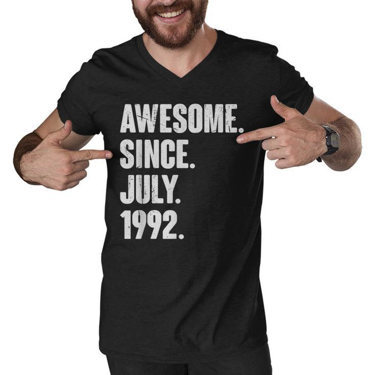 30 Year Old Gift 30Th Birthday Awesome Since July 1992   Men V-Neck Tshirt