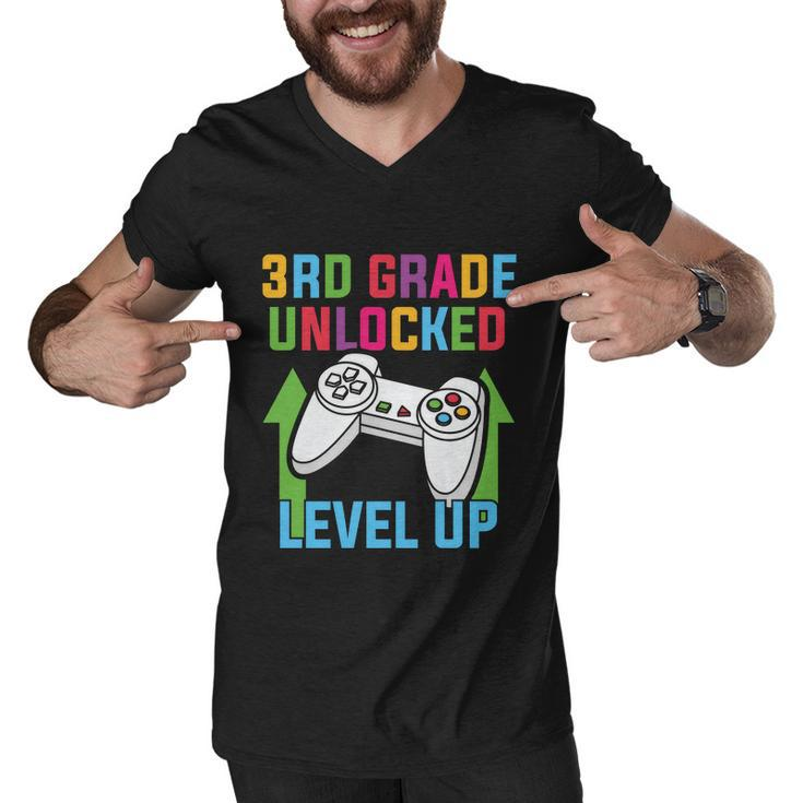 3Rd Grade Unlocked Level Up Back To School First Day Of School Men V-Neck Tshirt